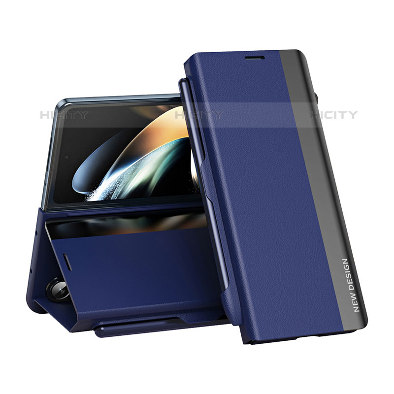 Samsung Galaxy Z Fold5 5G用手帳型 レザーケース スタンド カバー QH2 サムスン ネイビー