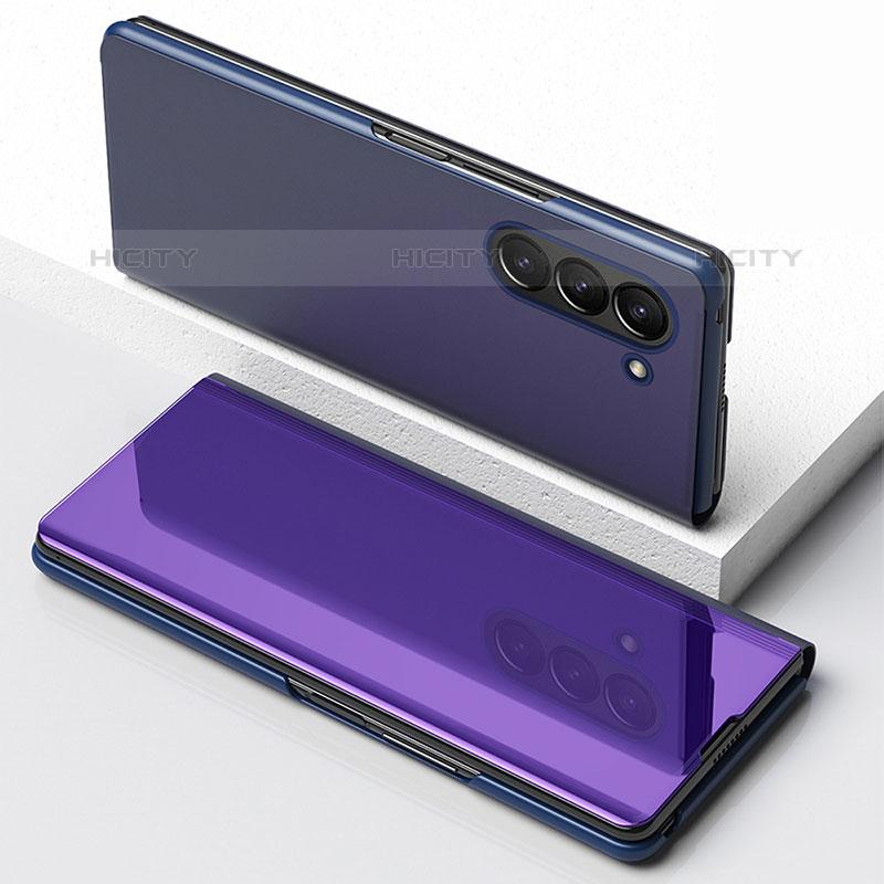 Samsung Galaxy Z Fold5 5G用手帳型 レザーケース スタンド 鏡面 カバー サムスン 