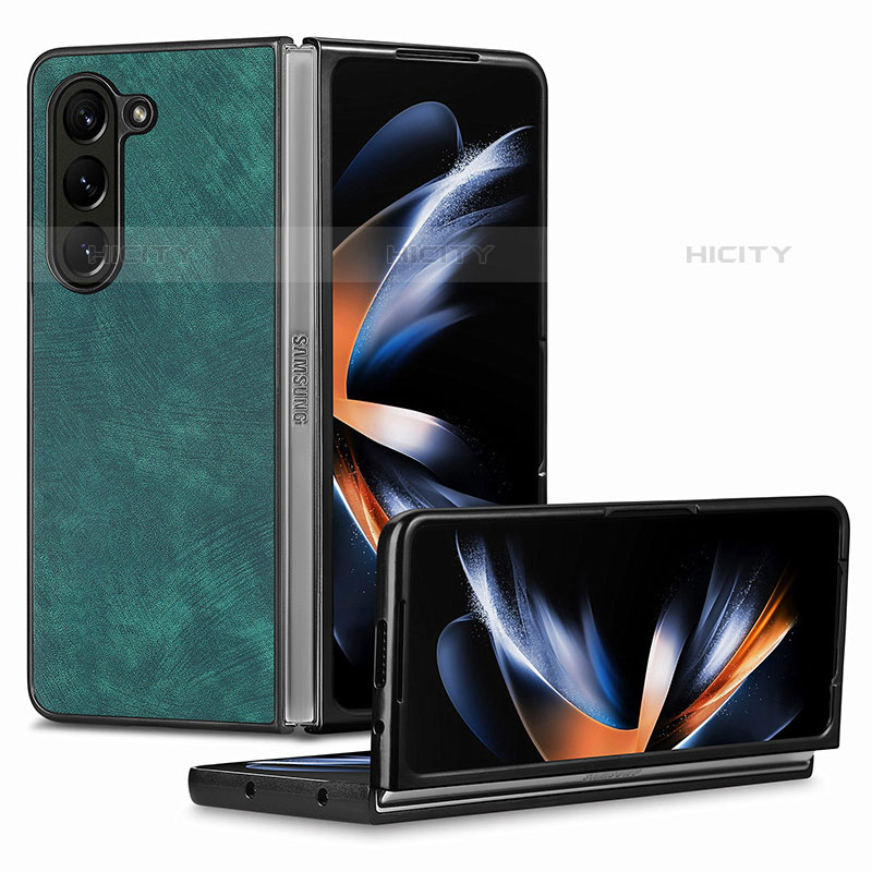 Samsung Galaxy Z Fold5 5G用ハイブリットバンパーケース 高級感 手触り良いレザー柄 兼プラスチック SD4 サムスン 