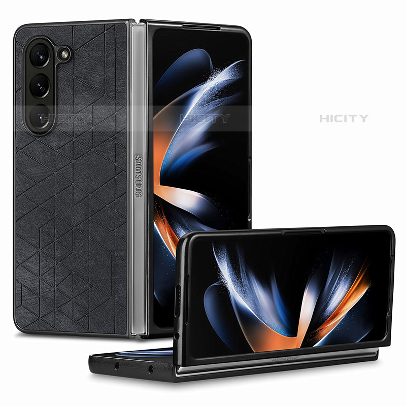 Samsung Galaxy Z Fold5 5G用ハイブリットバンパーケース 高級感 手触り良いレザー柄 兼プラスチック S07D サムスン 