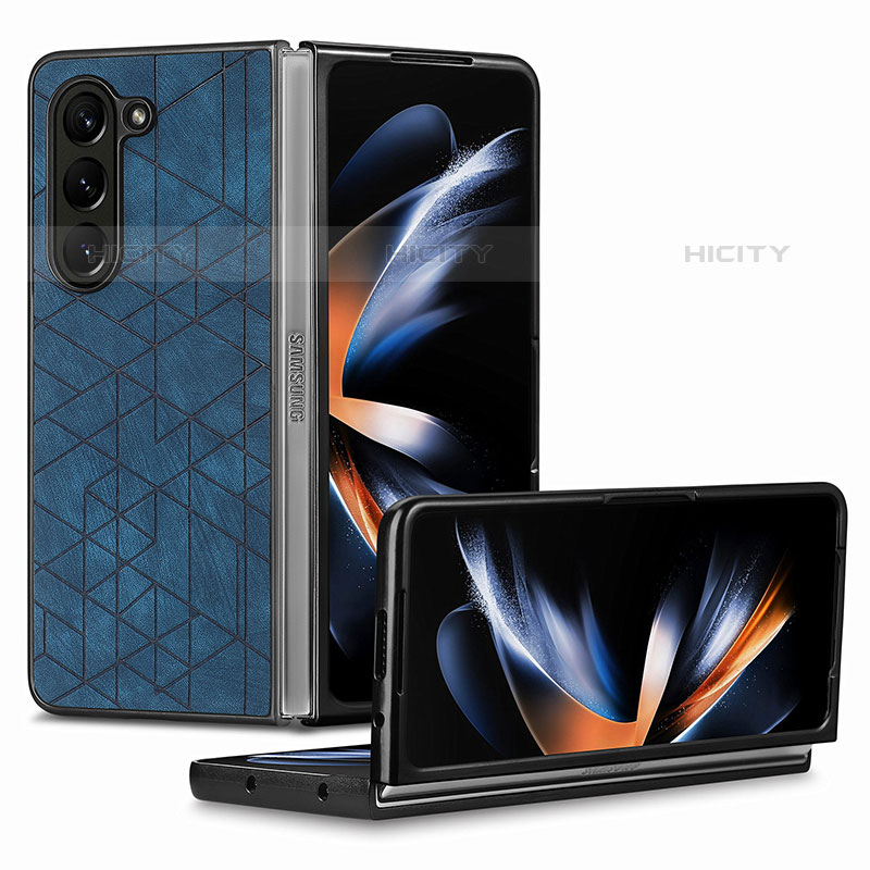 Samsung Galaxy Z Fold5 5G用ハイブリットバンパーケース 高級感 手触り良いレザー柄 兼プラスチック S08D サムスン 