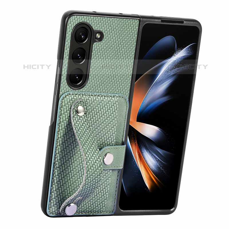 Samsung Galaxy Z Fold5 5G用ハイブリットバンパーケース 高級感 手触り良いレザー柄 兼プラスチック S13D サムスン 