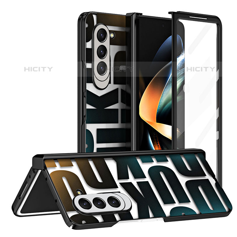 Samsung Galaxy Z Fold5 5G用ハードケース プラスチック 質感もマット 前面と背面 360度 フルカバー ZL7 サムスン 