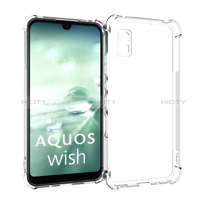 Sharp Aquos wish2用極薄ソフトケース シリコンケース 耐衝撃 全面保護 クリア透明 カバー Sharp クリア