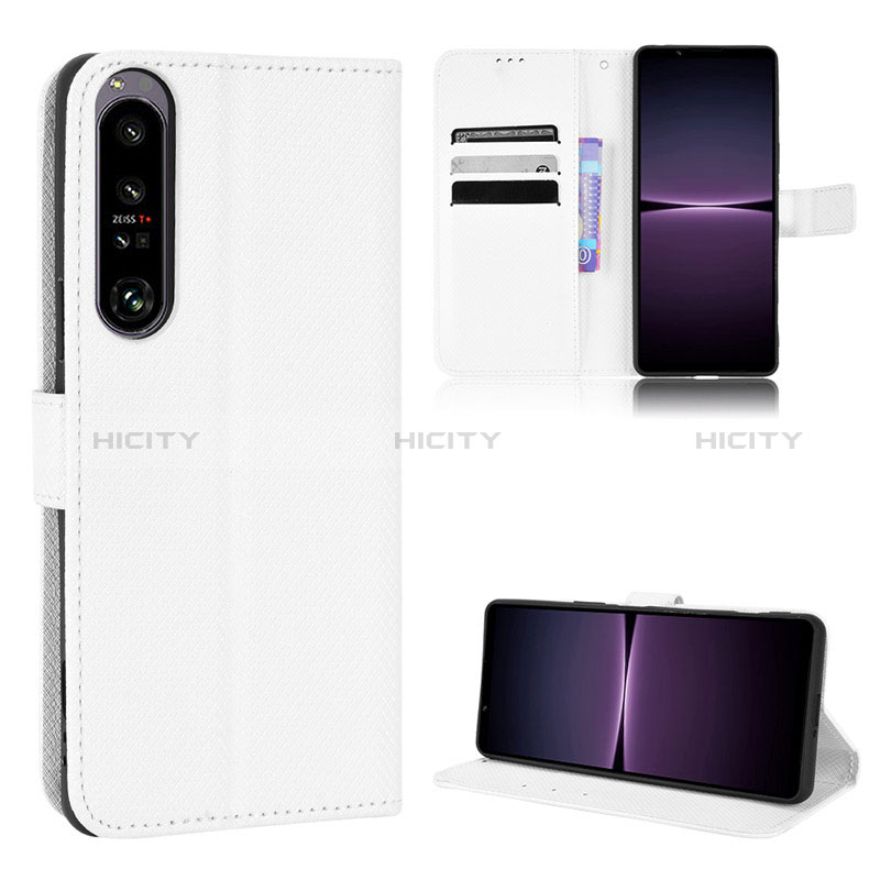 Sony Xperia 1 IV用手帳型 レザーケース スタンド カバー BY1 ソニー ホワイト