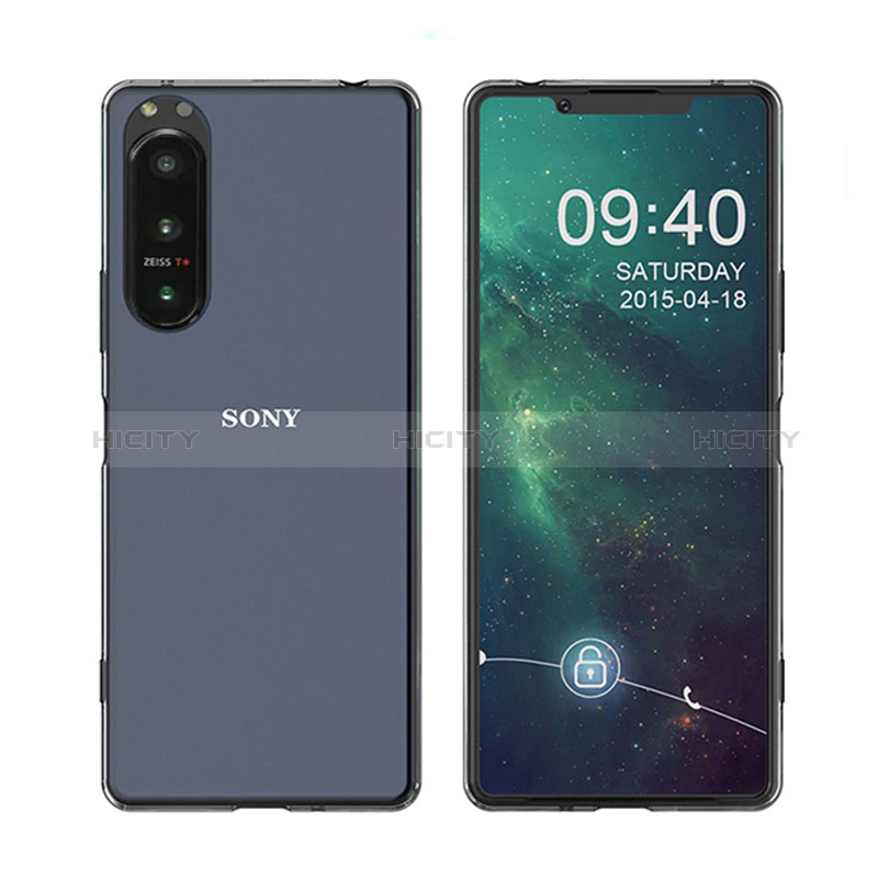 Sony Xperia 1 IV用極薄ソフトケース シリコンケース 耐衝撃 全面保護 クリア透明 T02 ソニー クリア