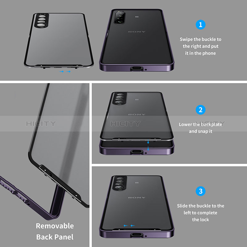 Sony Xperia 1 IV SO-51C用ケース 高級感 手触り良い メタル兼プラスチック バンパー ソニー 