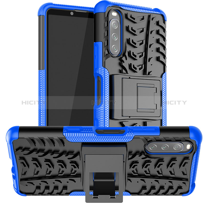 Sony Xperia 10 III Lite用ハイブリットバンパーケース スタンド プラスチック 兼シリコーン カバー JX1 ソニー 