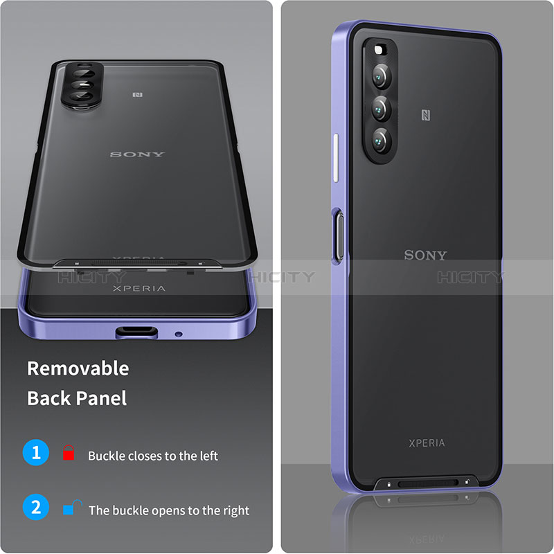 Sony Xperia 10 IV SOG07用ケース 高級感 手触り良い メタル兼プラスチック バンパー ソニー 