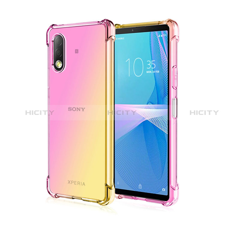 Sony Xperia Ace II SO-41B用極薄ソフトケース グラデーション 勾配色 クリア透明 ソニー イエロー