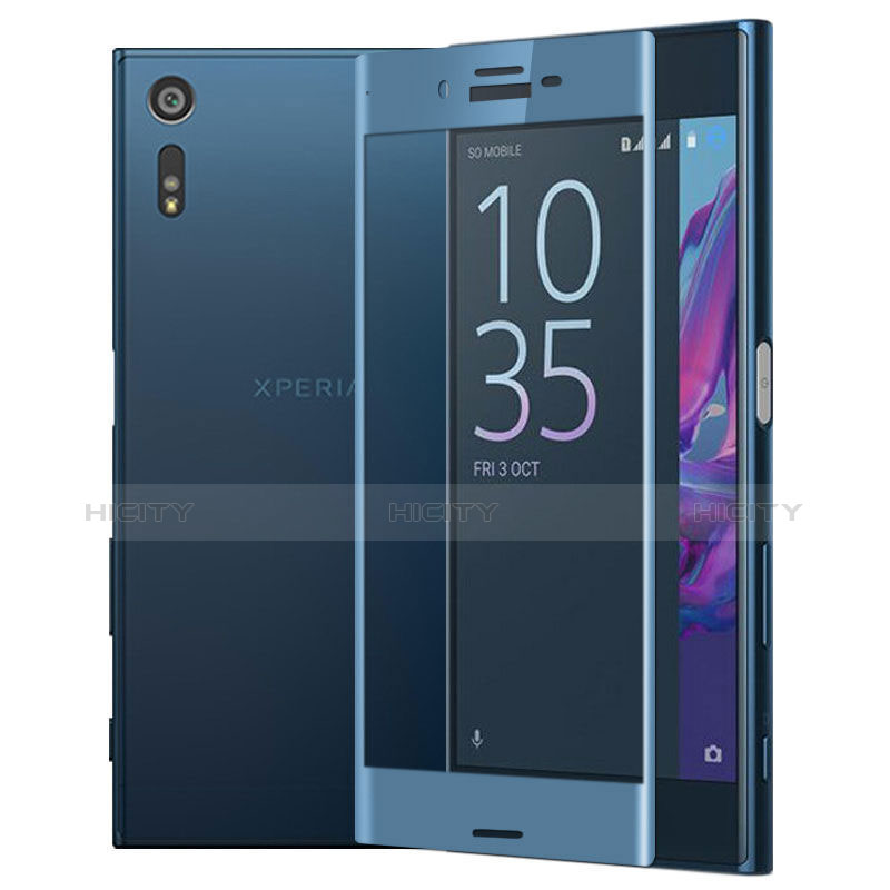 Sony Xperia XZ用強化ガラス フル液晶保護フィルム ソニー ネイビー