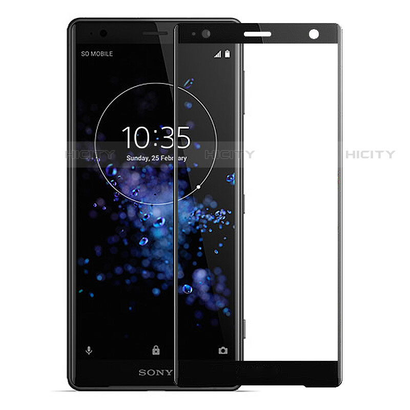 Sony Xperia XZ2用強化ガラス フル液晶保護フィルム F03 ソニー ブラック