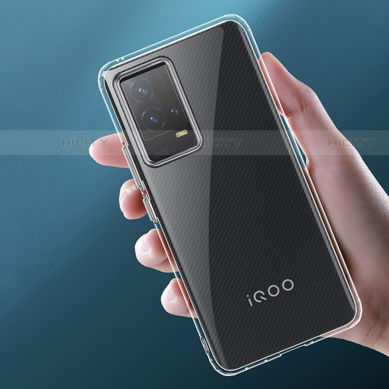 Vivo iQOO 8 5G用極薄ソフトケース シリコンケース 耐衝撃 全面保護 クリア透明 T07 Vivo クリア