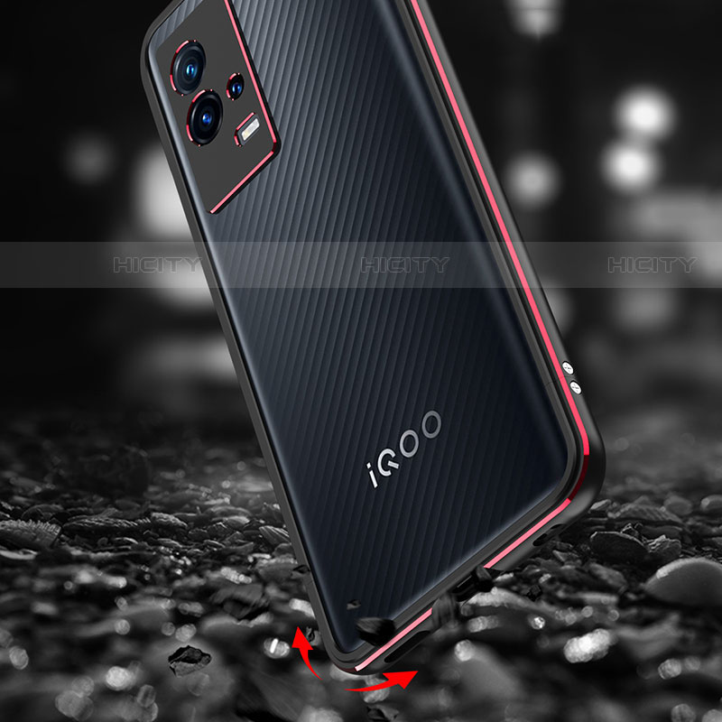 Vivo iQOO 8 Pro 5G用ケース 高級感 手触り良い アルミメタル 製の金属製 バンパー カバー Vivo 