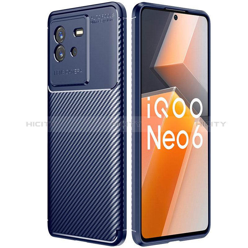 Vivo iQOO Neo6 5G用シリコンケース ソフトタッチラバー ツイル カバー S01 Vivo ネイビー