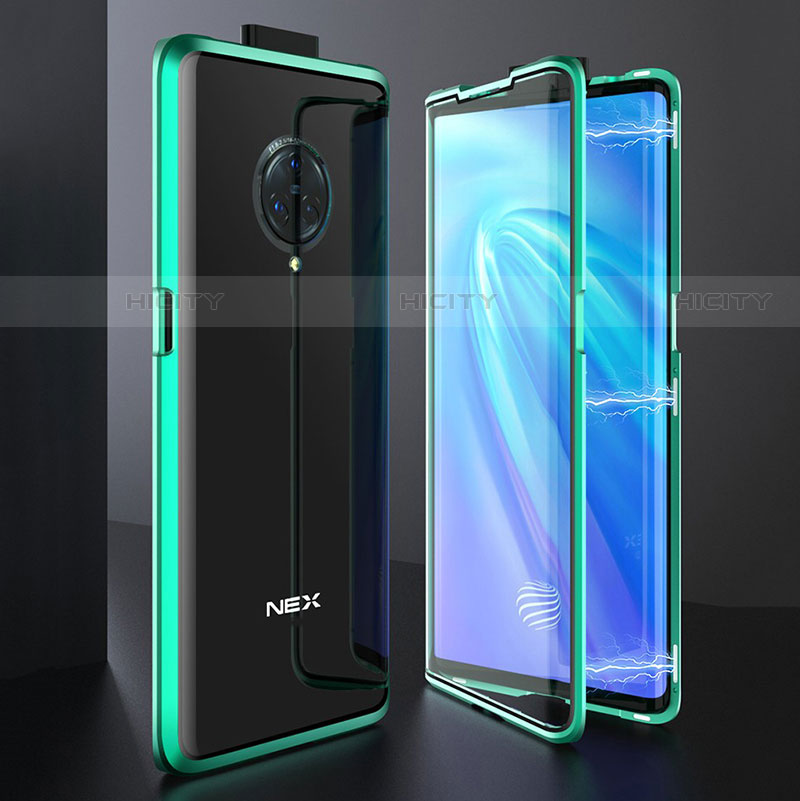 Vivo Nex 3S用ケース 高級感 手触り良い アルミメタル 製の金属製 360度 フルカバーバンパー 鏡面 カバー M08 Vivo 