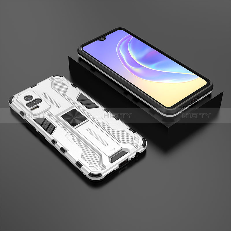 Vivo V21e 4G用ハイブリットバンパーケース スタンド プラスチック 兼シリコーン カバー マグネット式 KC2 Vivo 