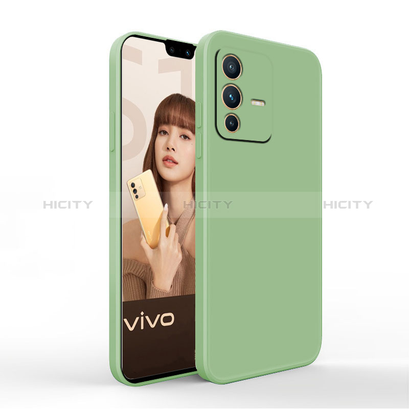 Vivo V23 5G用360度 フルカバー極薄ソフトケース シリコンケース 耐衝撃 全面保護 バンパー YK4 Vivo グリーン