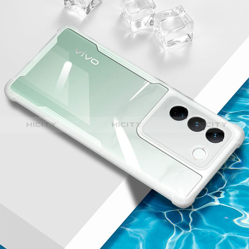 Vivo V27 Pro 5G用極薄ソフトケース シリコンケース 耐衝撃 全面保護 クリア透明 BH1 Vivo ホワイト