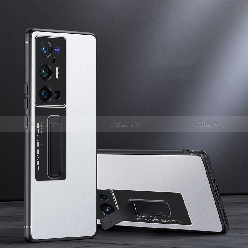 Vivo X70 Pro+ Plus 5G用ハイブリットバンパーケース スタンド プラスチック 兼シリコーン カバー JB1 Vivo ホワイト