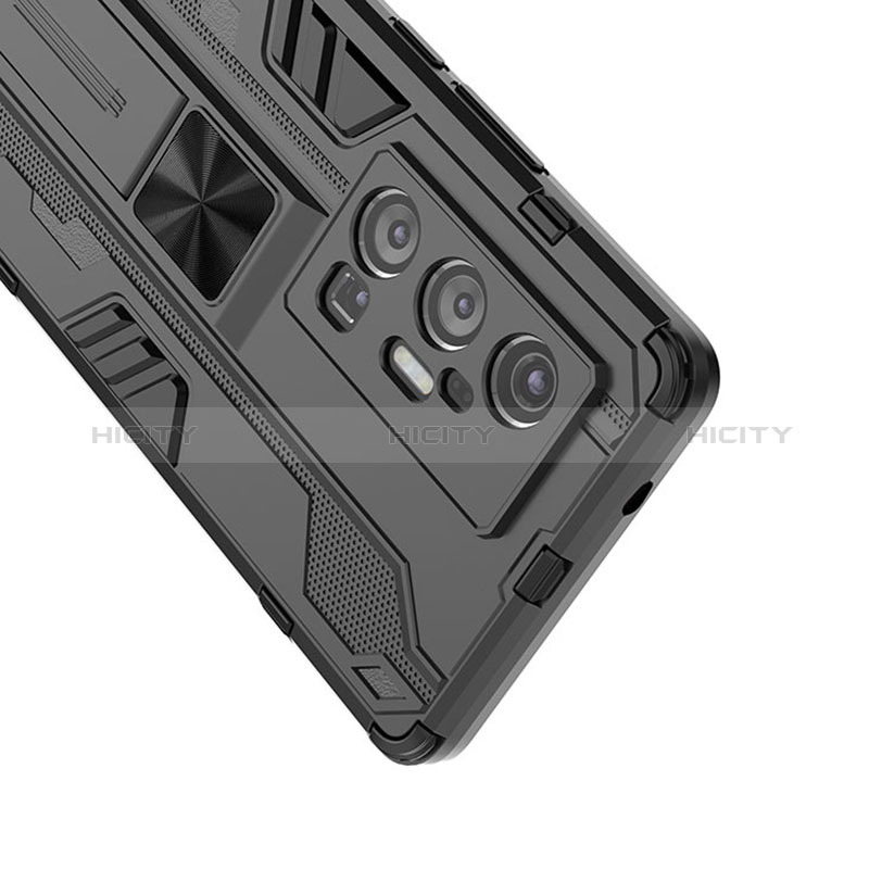 Vivo X70 Pro+ Plus 5G用ハイブリットバンパーケース スタンド プラスチック 兼シリコーン カバー マグネット式 KC2 Vivo 