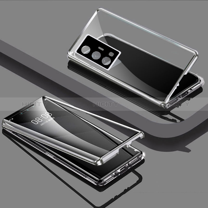 Vivo X70 Pro+ Plus 5G用ケース 高級感 手触り良い アルミメタル 製の金属製 360度 フルカバーバンパー 鏡面 カバー P01 Vivo 