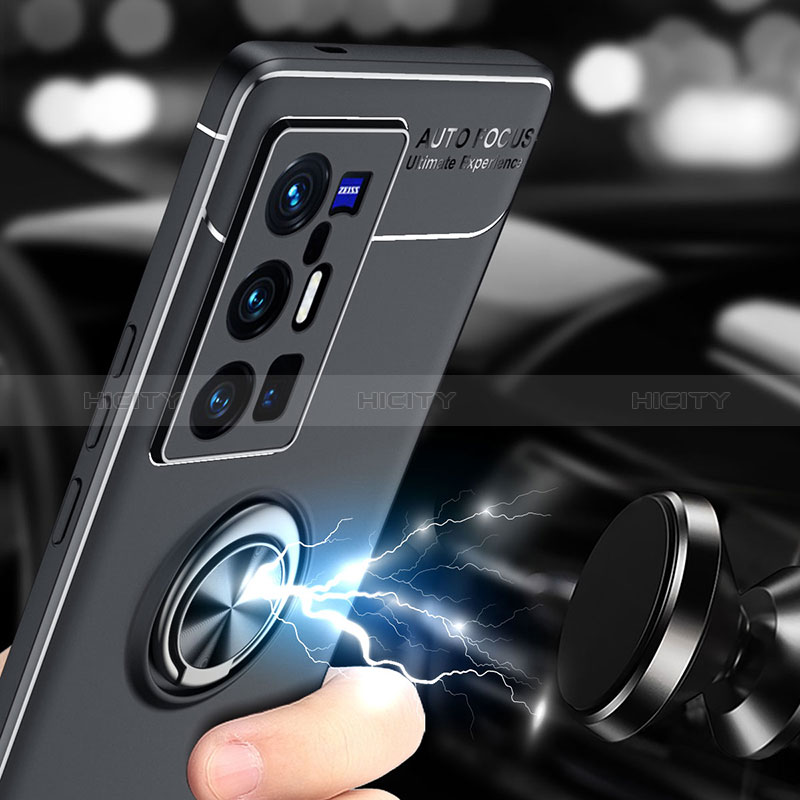 Vivo X70 Pro+ Plus 5G用極薄ソフトケース シリコンケース 耐衝撃 全面保護 アンド指輪 マグネット式 バンパー SD2 Vivo 