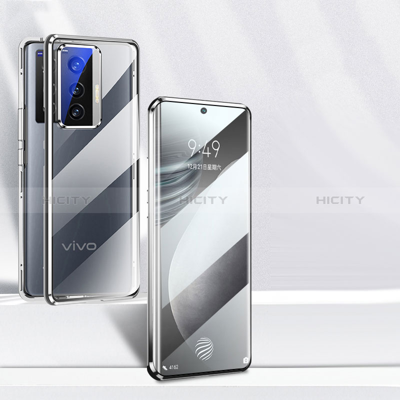 Vivo X70t用ケース 高級感 手触り良い アルミメタル 製の金属製 360度 フルカバーバンパー 鏡面 カバー P03 Vivo ブラック