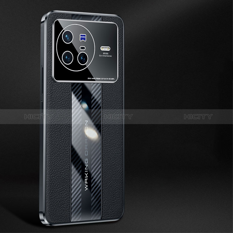 Vivo X80 5G用ケース 高級感 手触り良いレザー柄 JB1 Vivo ブラック
