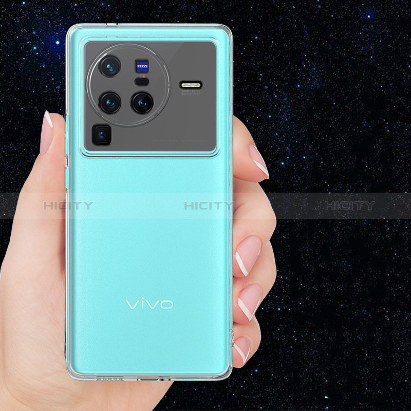 Vivo X80 Pro 5G用極薄ソフトケース シリコンケース 耐衝撃 全面保護 クリア透明 カバー Vivo クリア