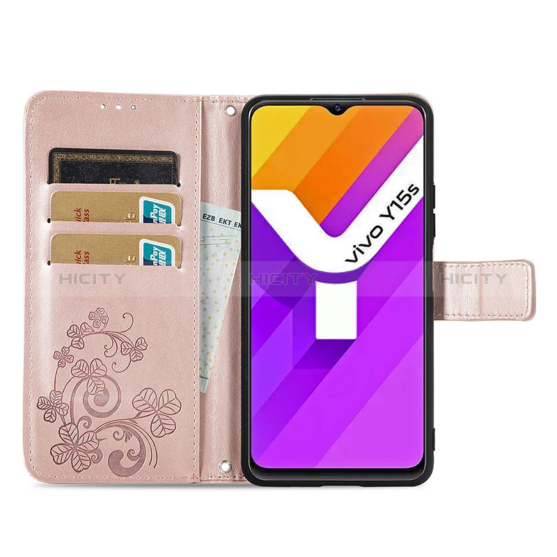 Vivo Y01A用手帳型 レザーケース スタンド 花 カバー Vivo 