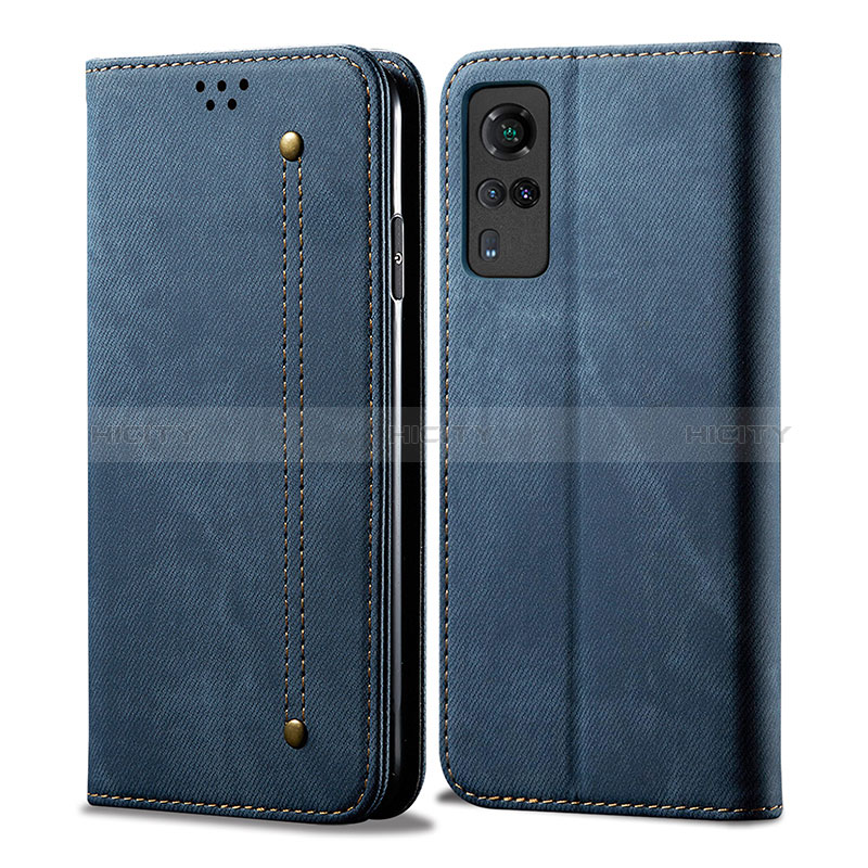 Vivo Y31 (2021)用手帳型 布 スタンド B01S Vivo ネイビー