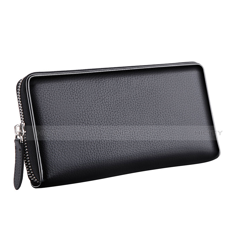 ハンドバッグ ポーチ 財布型ケース レザー ユニバーサル K05 ブラック