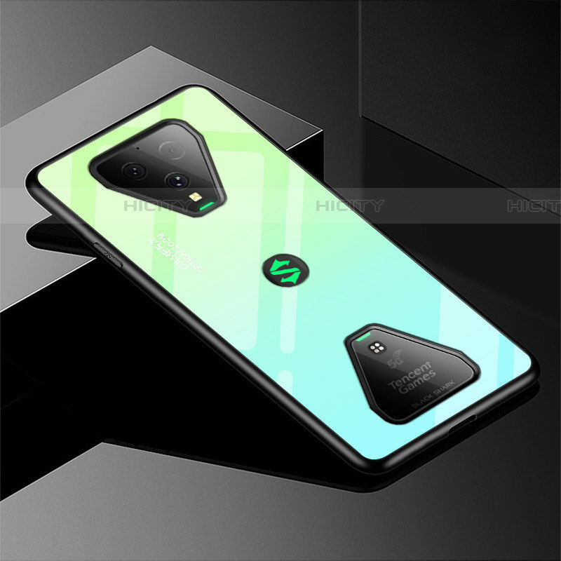 Xiaomi Black Shark 3用ハイブリットバンパーケース プラスチック 鏡面 虹 グラデーション 勾配色 カバー Xiaomi 