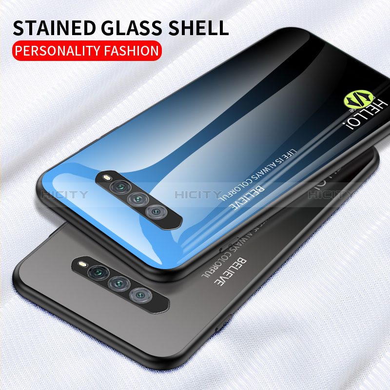 Xiaomi Black Shark 5 RS 5G用ハイブリットバンパーケース プラスチック 鏡面 虹 グラデーション 勾配色 カバー LS1 Xiaomi 