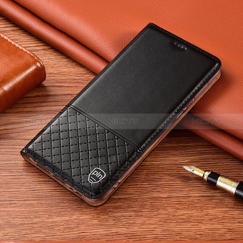 Xiaomi Mi 10i 5G用手帳型 レザーケース スタンド カバー H07P Xiaomi ブラック