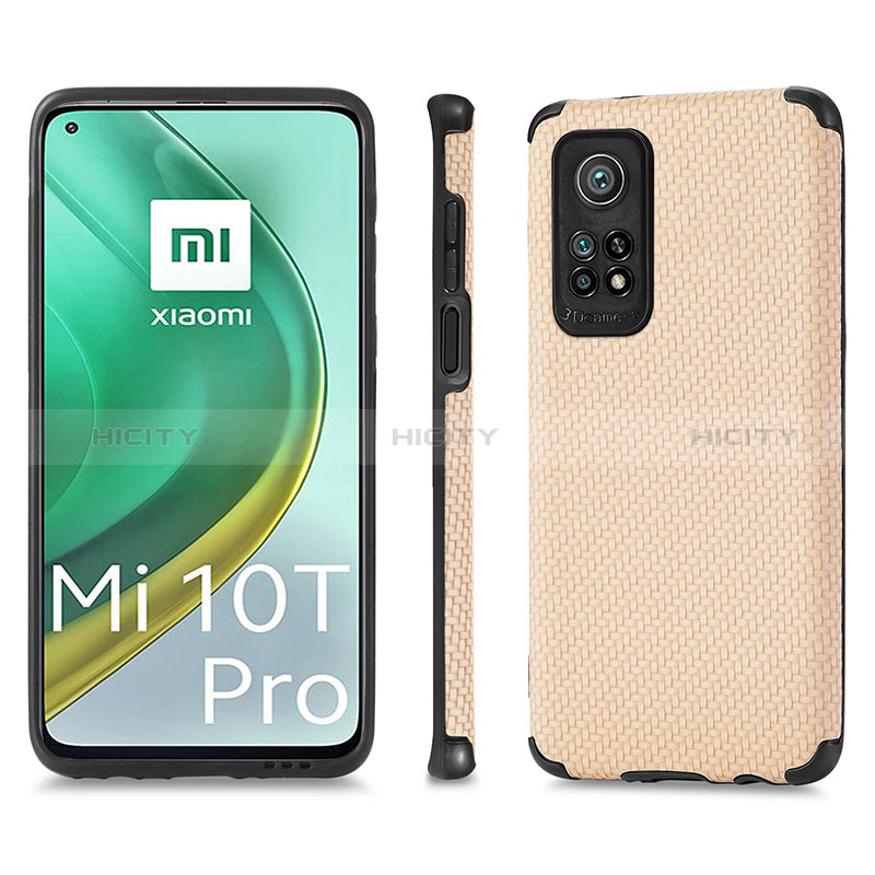 Xiaomi Mi 10T Pro 5G用極薄ソフトケース シリコンケース 耐衝撃 全面保護 マグネット式 バンパー S01D Xiaomi ゴールド