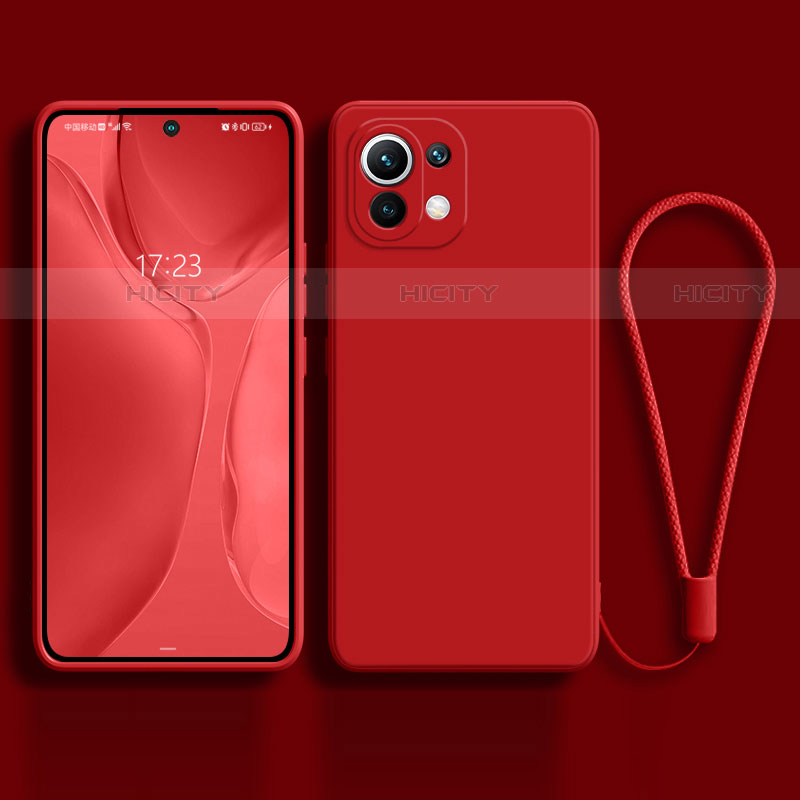 Xiaomi Mi 11 Lite 4G用360度 フルカバー極薄ソフトケース シリコンケース 耐衝撃 全面保護 バンパー C02 Xiaomi レッド