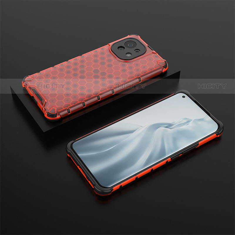 Xiaomi Mi 11 Lite 4G用360度 フルカバー極薄ソフトケース シリコンケース 耐衝撃 全面保護 バンパー C04 Xiaomi レッド