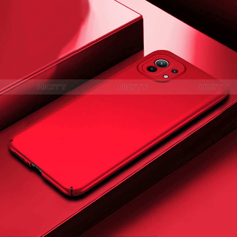 Xiaomi Mi 11 Lite 5G用ハードケース プラスチック 質感もマット カバー P01 Xiaomi レッド