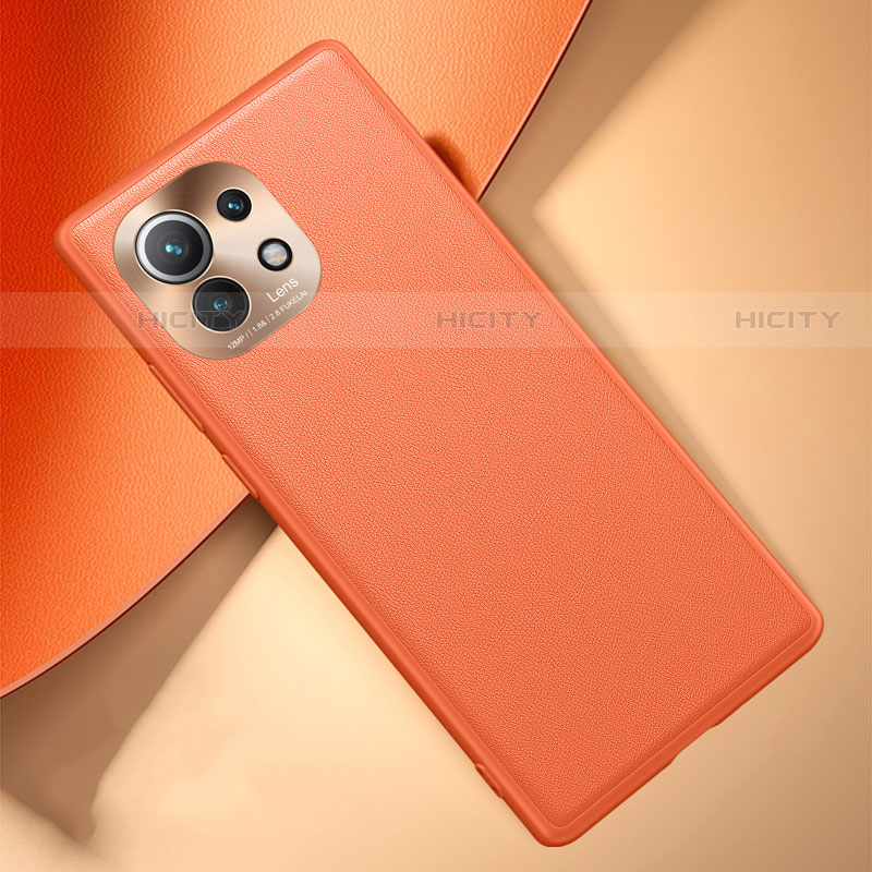 Xiaomi Mi 11 Lite 5G NE用ケース 高級感 手触り良いレザー柄 R01 Xiaomi オレンジ