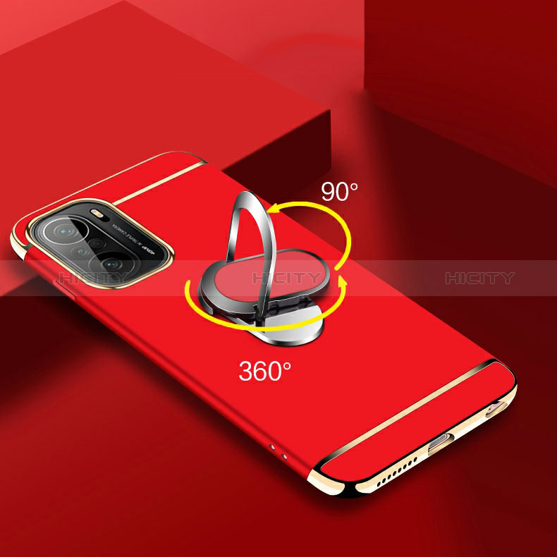 Xiaomi Mi 11i 5G用ケース 高級感 手触り良い メタル兼プラスチック バンパー アンド指輪 Xiaomi 