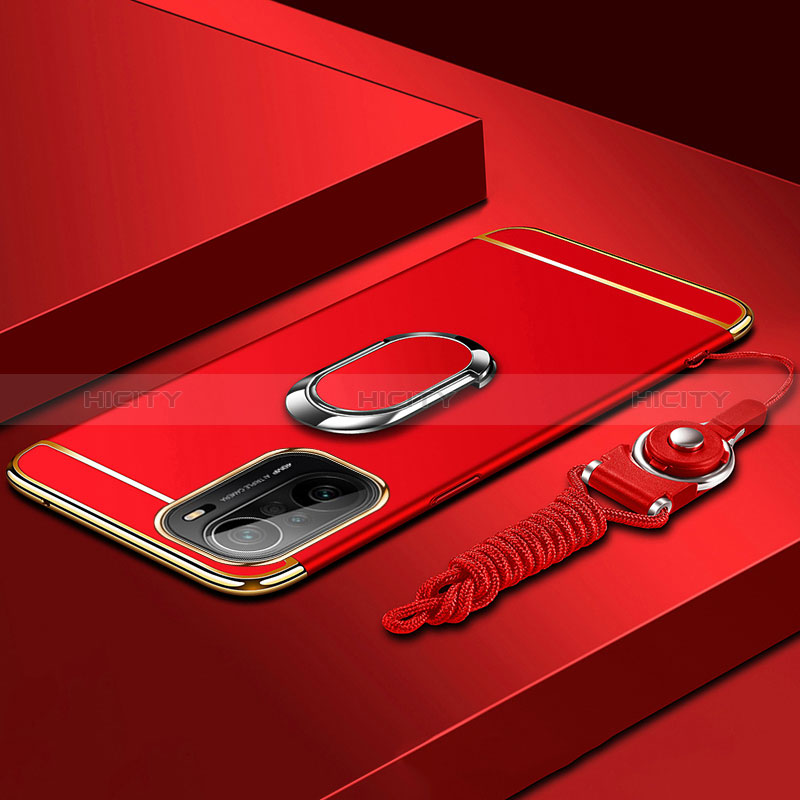 Xiaomi Mi 11X Pro 5G用ケース 高級感 手触り良い メタル兼プラスチック バンパー アンド指輪 Xiaomi レッド