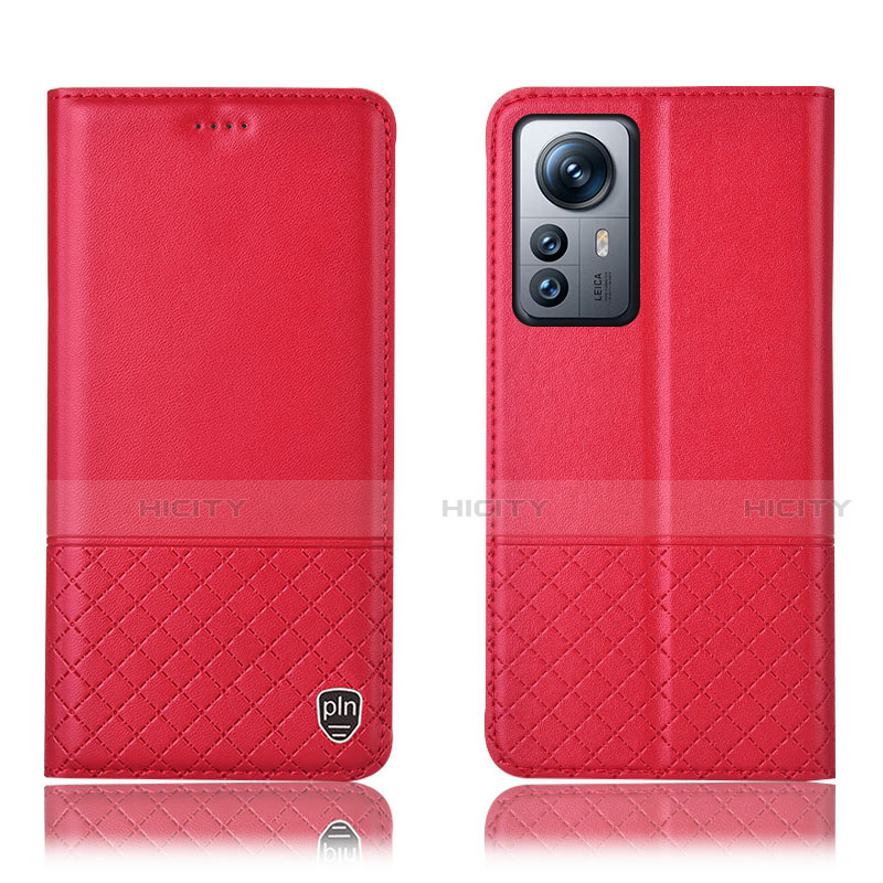 Xiaomi Mi 12 5G用手帳型 レザーケース スタンド カバー H11P Xiaomi レッド