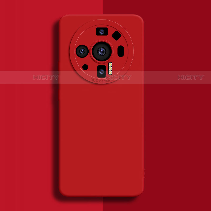 Xiaomi Mi 12S Ultra 5G用360度 フルカバー極薄ソフトケース シリコンケース 耐衝撃 全面保護 バンパー S02 Xiaomi レッド