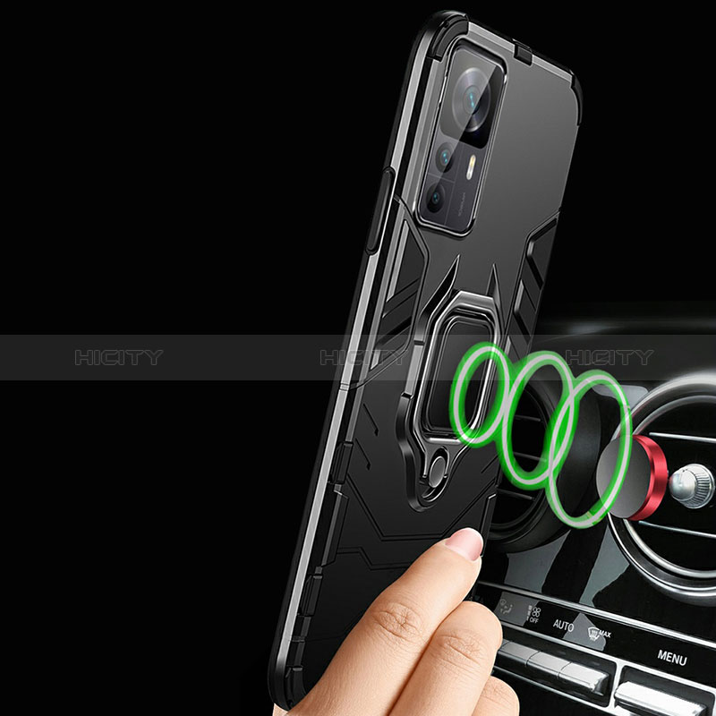 Xiaomi Mi 12T Pro 5G用ハイブリットバンパーケース プラスチック アンド指輪 マグネット式 R01 Xiaomi 