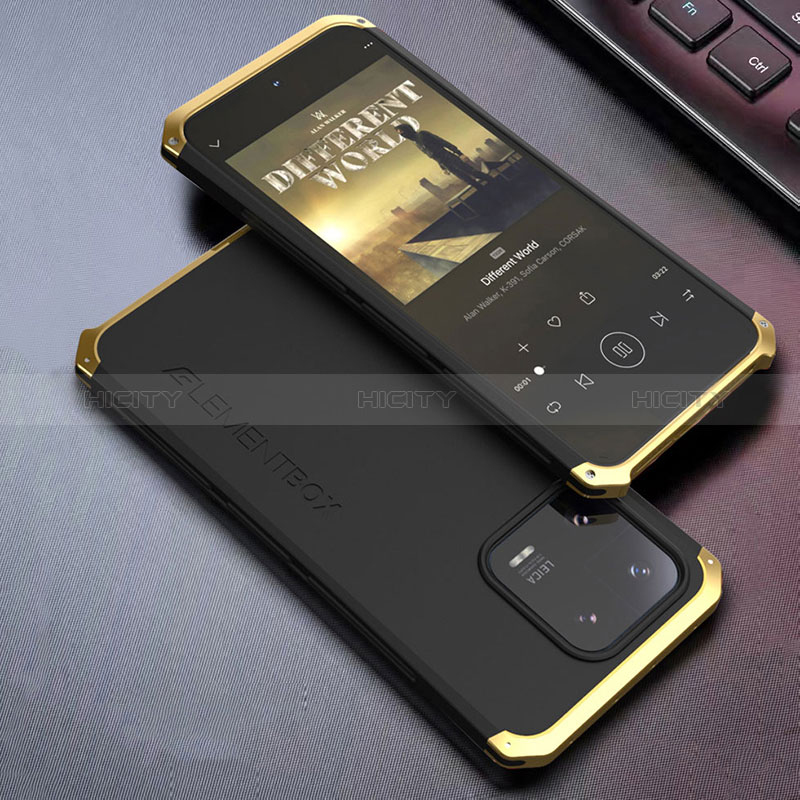 Xiaomi Mi 13 Pro 5G用360度 フルカバー ケース 高級感 手触り良い アルミメタル 製の金属製 Xiaomi ゴールド・ブラック