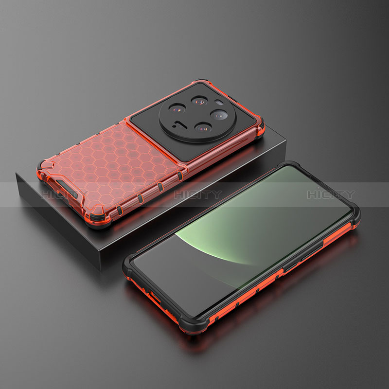 Xiaomi Mi 13 Ultra 5G用360度 フルカバー ハイブリットバンパーケース クリア透明 プラスチック カバー AM1 Xiaomi レッド