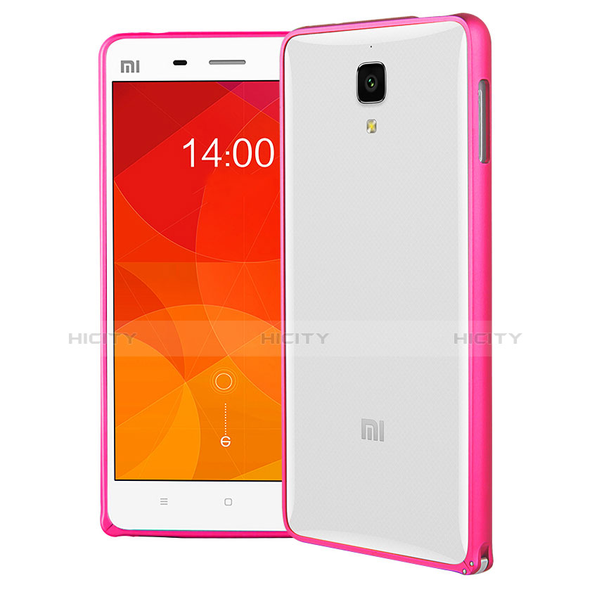 Xiaomi Mi 4用ハイブリットバンパーケース クリア透明 プラスチック Xiaomi ピンク