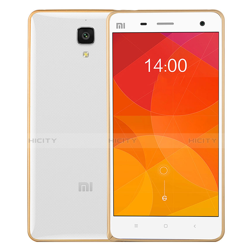 Xiaomi Mi 4用ハイブリットバンパーケース クリア透明 プラスチック Xiaomi ゴールド